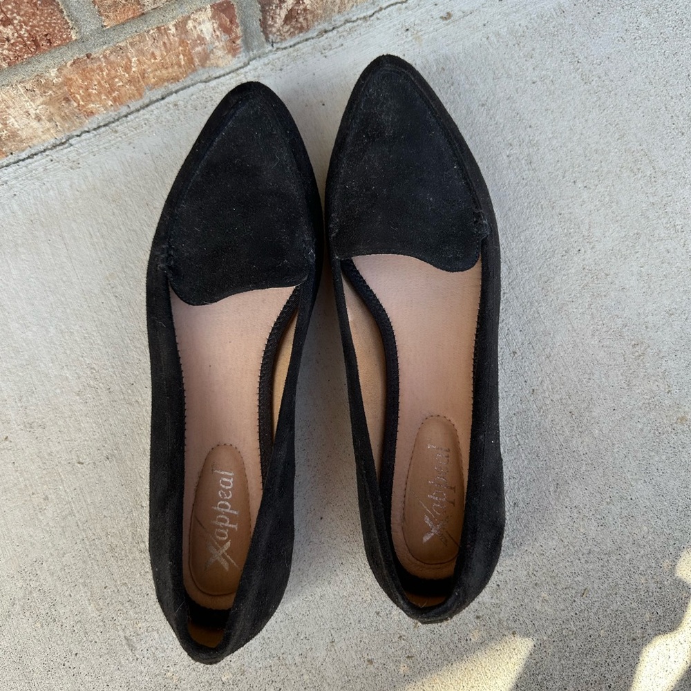Xappeal Black Suede Loafers Elegant Flats